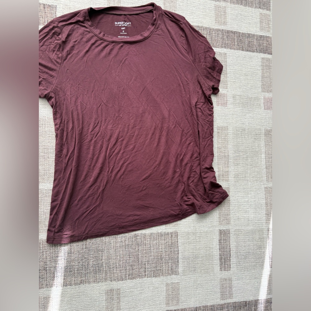 Torrid L/12/0 Dark purple/Burgundy Short Sleeve shirt